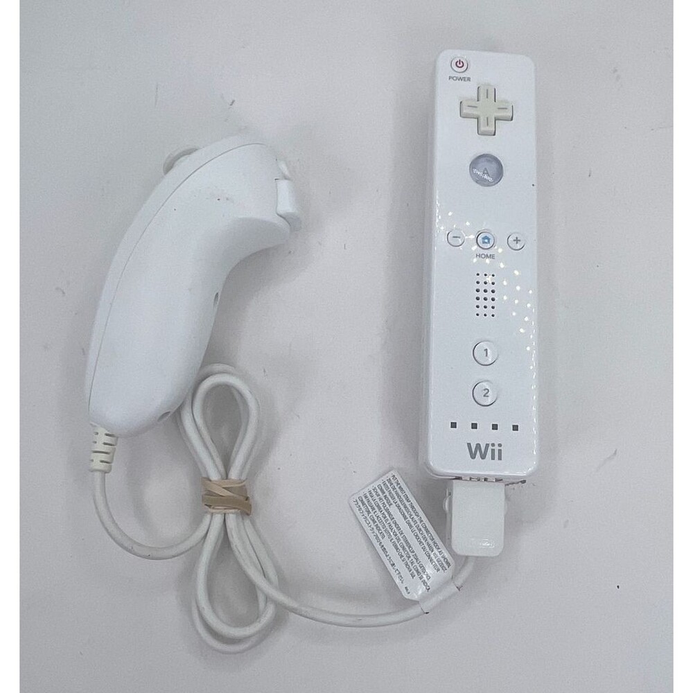 OEM Nintendo Wii Remote with Nunchuk White Wii Controller RVL-003